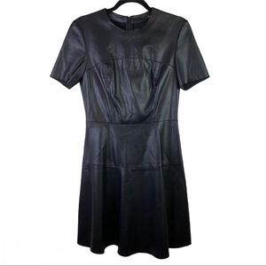 Zara Woman Black Vegan Leather Mini Dress M